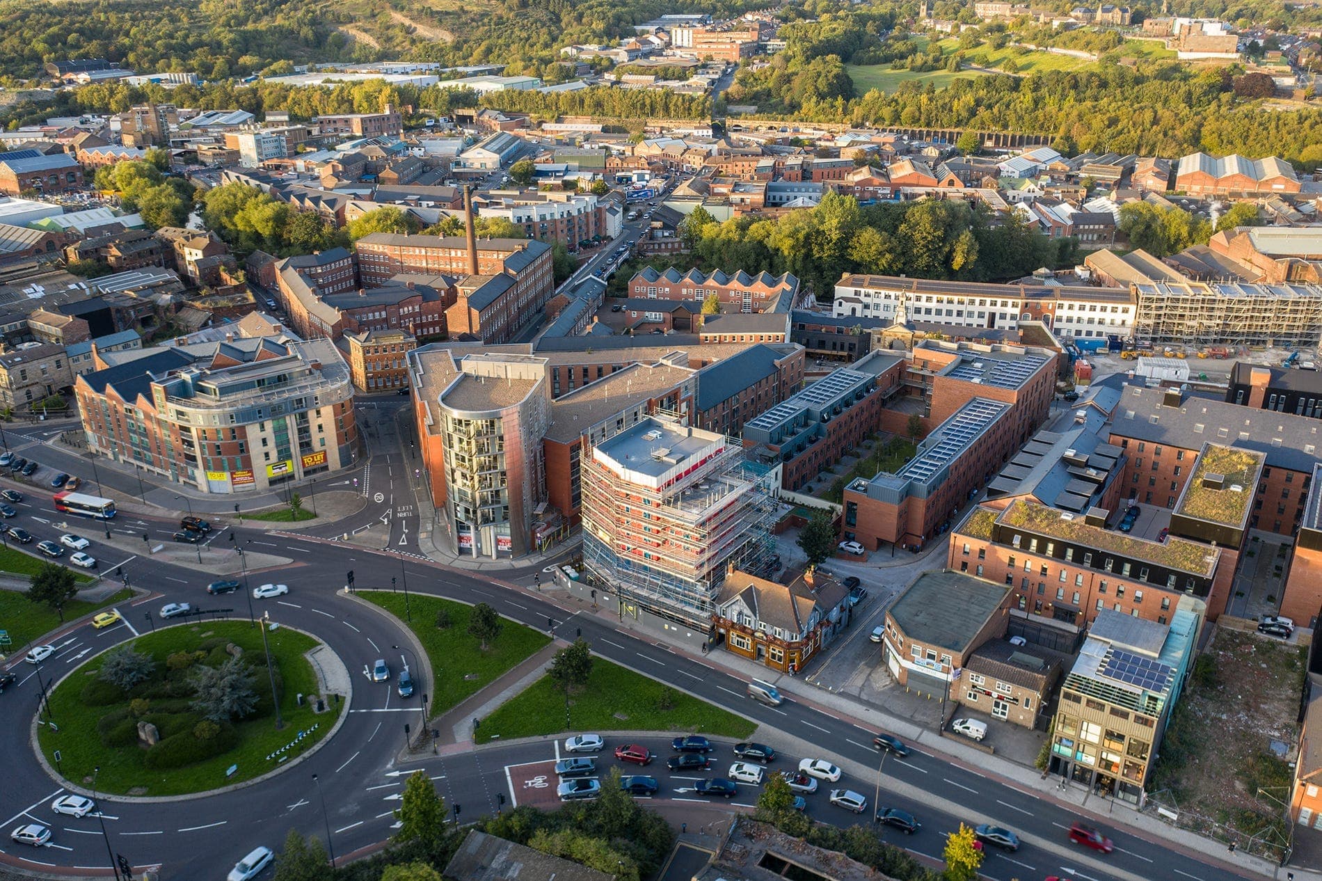 Aerial view of Kelham Island, Sheffield
